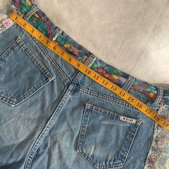 Recycled Jeans Apron Hand Crafted Easter Eggs Waist Tie Pockets - Picture 5 of 6